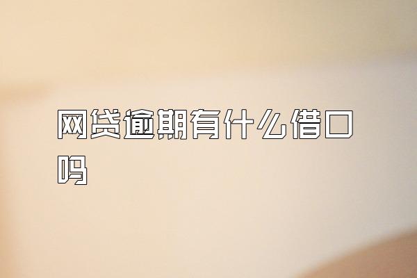 网贷逾期有什么借口吗