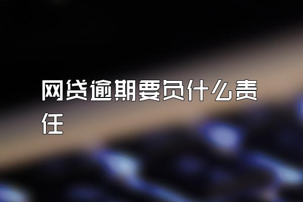 网贷逾期要负什么责任