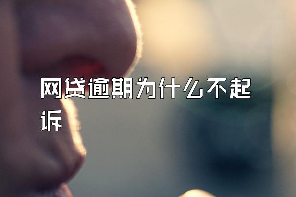 网贷逾期为什么不起诉