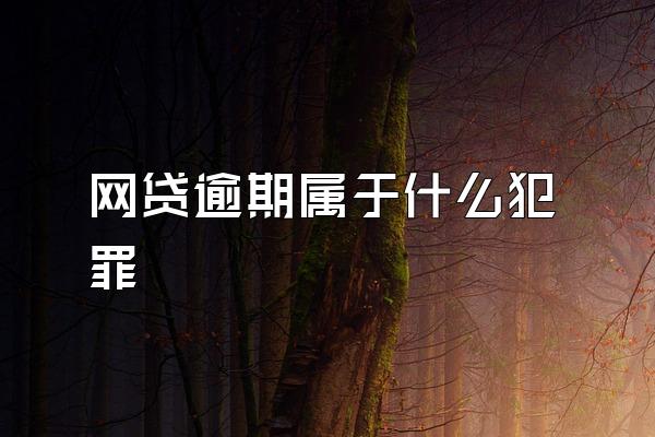 网贷逾期属于什么犯罪