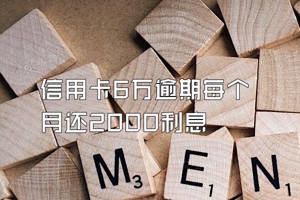 信用卡6万逾期每个月还2000利息