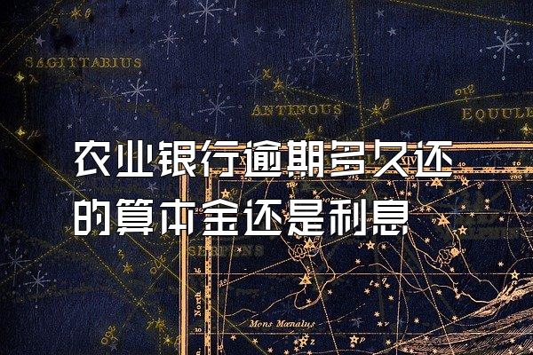 农业银行逾期多久还的算本金还是利息