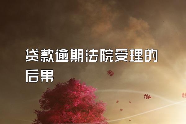 贷款逾期法院受理的后果