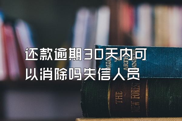 还款逾期30天内可以消除吗失信人员