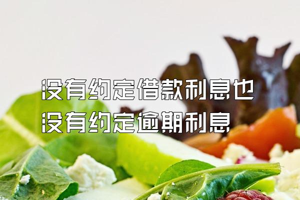 没有约定借款利息也没有约定逾期利息