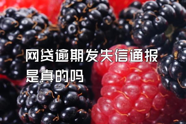 网贷逾期发失信通报是真的吗