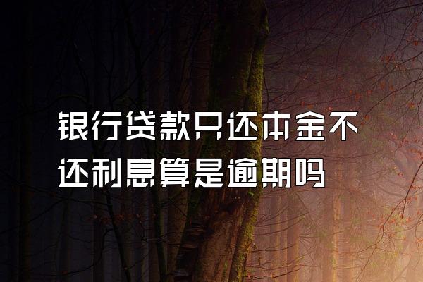 银行贷款只还本金不还利息算是逾期吗