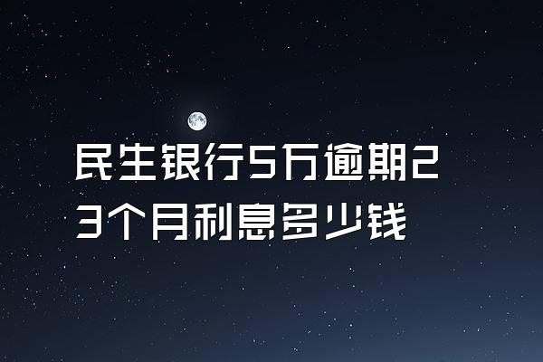 民生银行5万逾期23个月利息多少钱