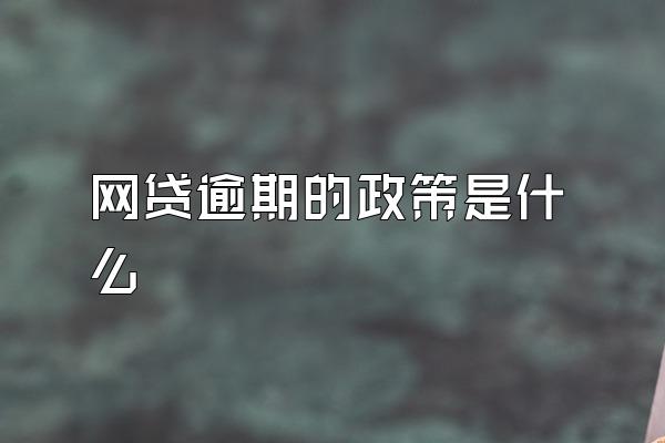 网贷逾期的政策是什么