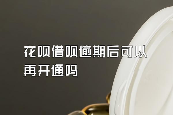 花呗借呗逾期后可以再开通吗