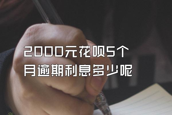 2000元花呗5个月逾期利息多少呢