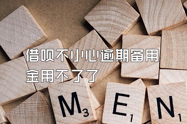 借呗不小心逾期备用金用不了了