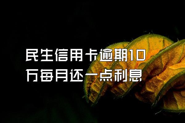 民生信用卡逾期10万每月还一点利息