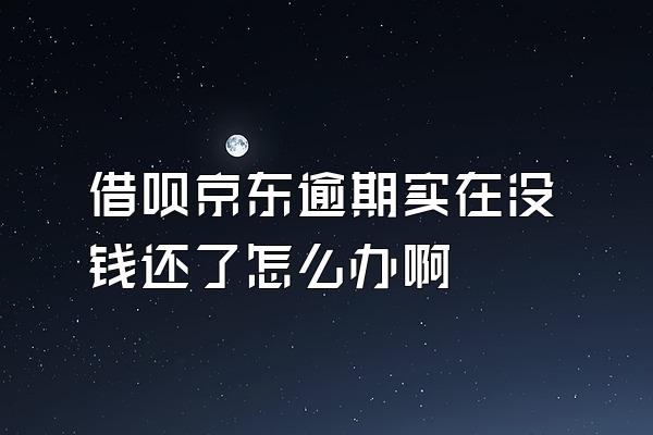 借呗京东逾期实在没钱还了怎么办啊