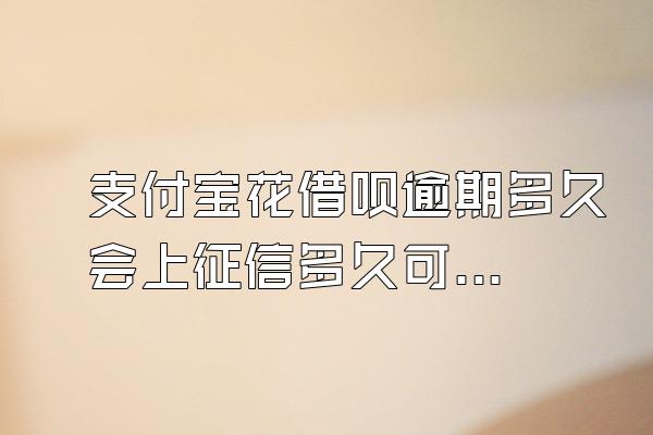 支付宝花借呗逾期多久会上征信多久可以消除