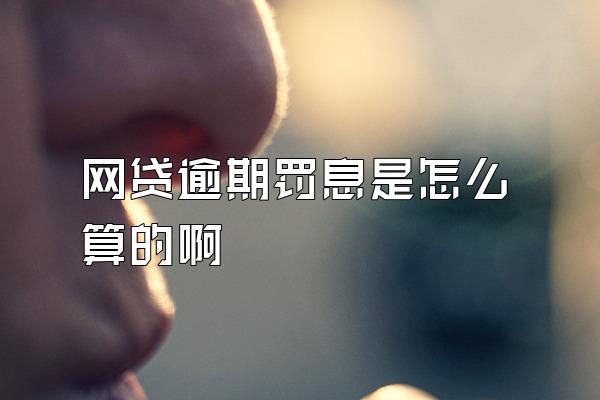 网贷逾期罚息是怎么算的啊