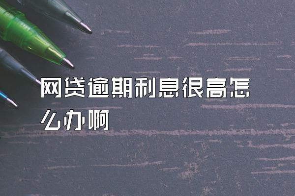 网贷逾期利息很高怎么办啊