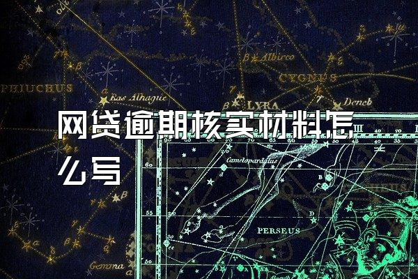 网贷逾期核实材料怎么写