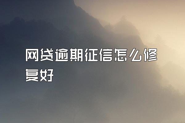 网贷逾期征信怎么修复好