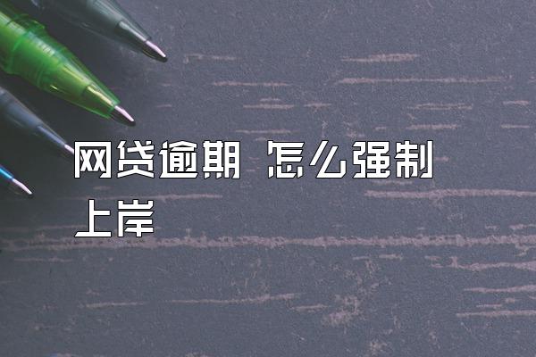 网贷逾期 怎么强制上岸