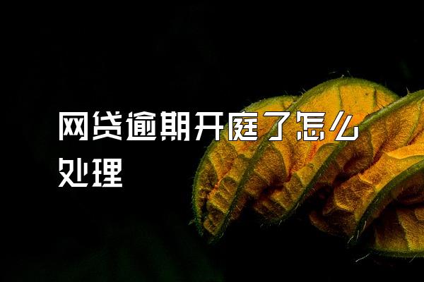 网贷逾期开庭了怎么处理