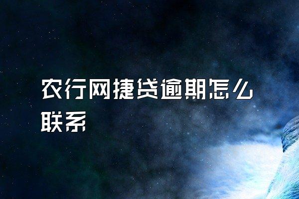 农行网捷贷逾期怎么联系