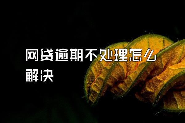 网贷逾期不处理怎么解决