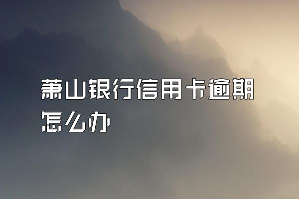 萧山银行信用卡逾期怎么办