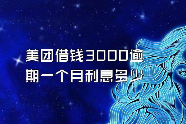 美团借钱3000逾期一个月利息多少