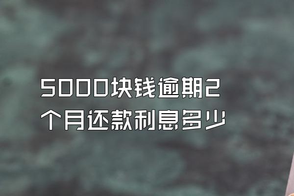 5000块钱逾期2个月还款利息多少