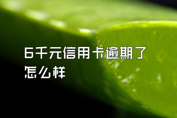 6千元信用卡逾期了怎么样