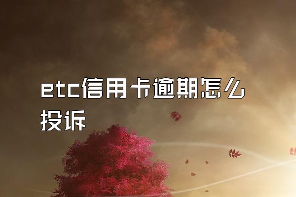 etc信用卡逾期怎么投诉