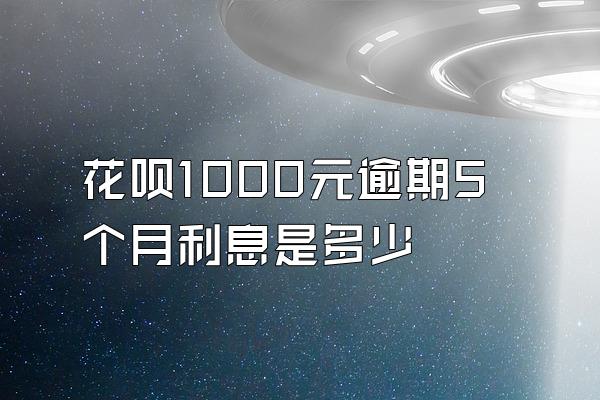 花呗1000元逾期5个月利息是多少