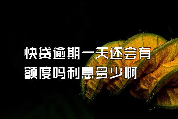 快贷逾期一天还会有额度吗利息多少啊