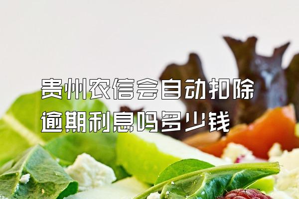 贵州农信会自动扣除逾期利息吗多少钱