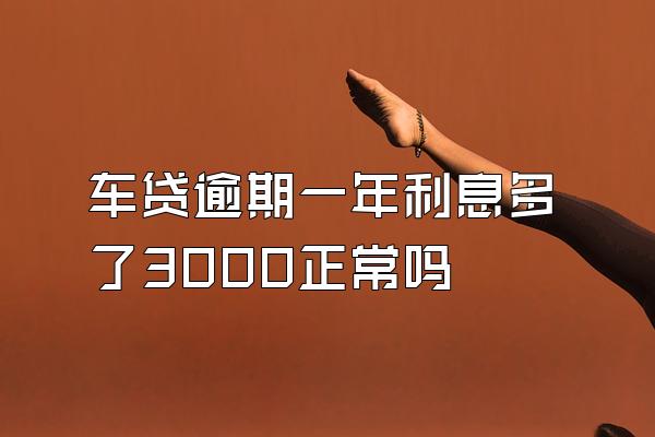 车贷逾期一年利息多了3000正常吗