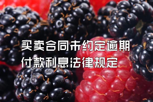 买卖合同未约定逾期付款利息法律规定