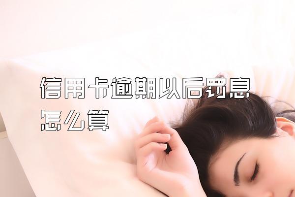 信用卡逾期以后罚息怎么算