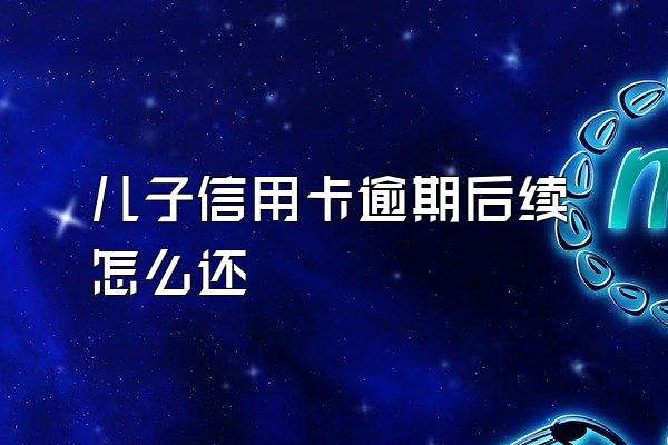 儿子信用卡逾期后续怎么还