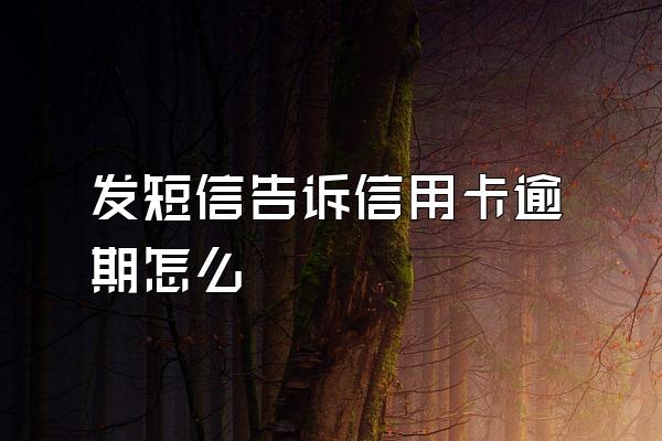 发短信告诉信用卡逾期怎么