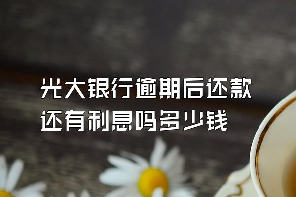 光大银行逾期后还款还有利息吗多少钱