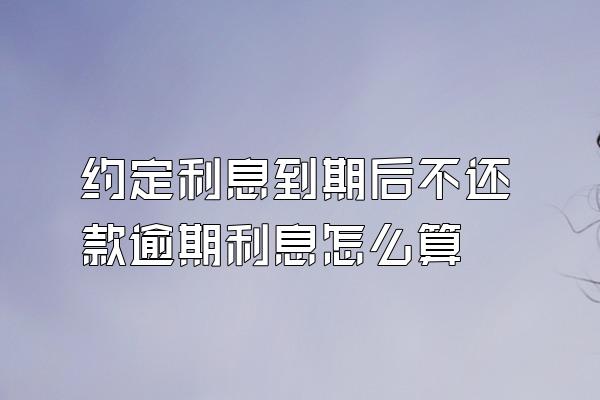 约定利息到期后不还款逾期利息怎么算