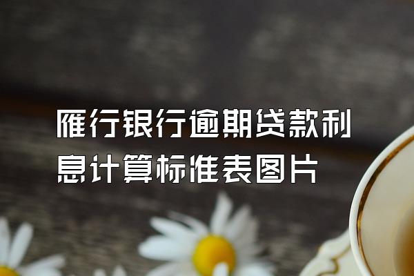 雁行银行逾期贷款利息计算标准表图片