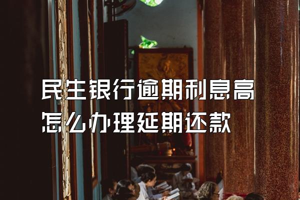 民生银行逾期利息高怎么办理延期还款