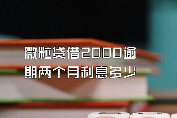 微粒贷借2000逾期两个月利息多少