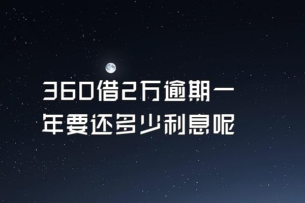 360借2万逾期一年要还多少利息呢