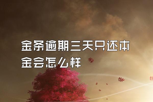 金条逾期三天只还本金会怎么样