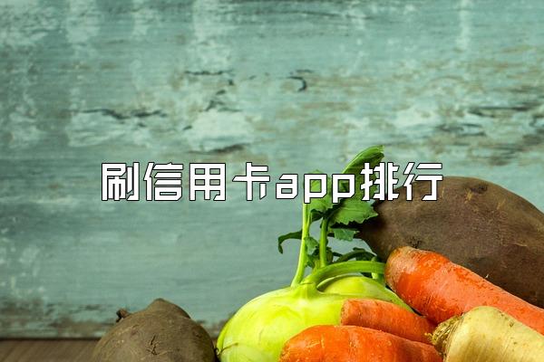 刷信用卡app排行