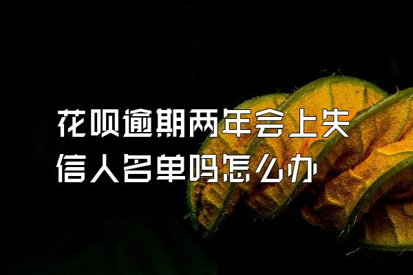 花呗逾期两年会上失信人名单吗怎么办