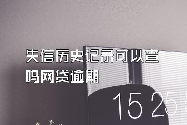 失信历史记录可以查吗网贷逾期